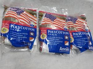 3 Polycotton 3 ft x 5 ft US Flags...