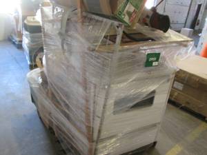 lot 211 image: Pallet of home decor and a stove...