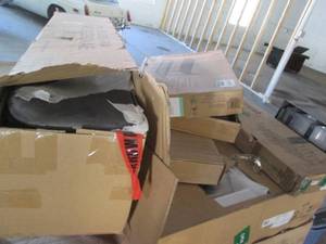 lot 214 image: 5 Boxes of bed frames and a coffee ...