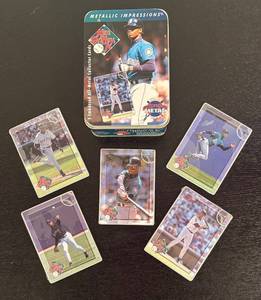 lot 286R image: B - Ken Griffey Jr. Metal Impressions Tin - 5 Embedded All-Metal Collector Cards
