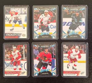 lot 289R image: B - Upper Deck MVP Star Rookies 6-Card Lot - Cole Caufield, Alex Ovechkin, Matty Beniers, Moritz Seider, Lukas Reichel, Lucas Raymond