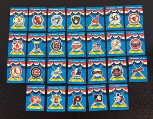 lot 329R image: B - Fleer 1989 MLB Baseball Sticker Set - Team Logos (Eastern & Western Divisions)
