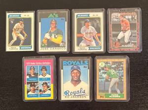lot 338R image: B - Topps Baseball Card Lot - 8 Vintage RCs incl. Bo Jackson, Jose Canseco, Mark McGwire, Bryce Turang and More