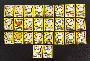 lot 349R image: B - Fleer 1985 MLB Team Stickers