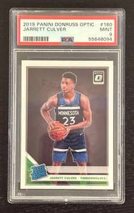 lot 355R image: B - Panini Donruss Optic 2019 Jarrett Culver #160 Timberwolves Rated Rookie PSA 9 Mint
