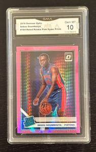 lot 372R image: B - Donruss Optic Sekou Doumbouya Pink Hyper Prism Rated Rookie Gem MT 10 Card