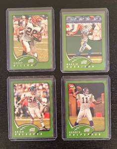 lot 426R image: B - Topps 2002 Football Cards - Dillon, Harrison, Urlacher and Culpepper