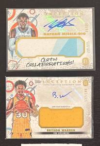 lot 427R image: B - Topps Inception Autograph Cloth Relic Cards - Nathan Missia-Dio & Bryson Warren