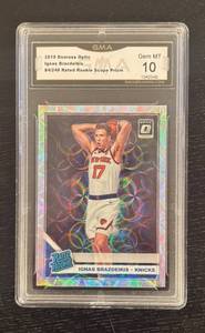 lot 432R image: B - Ignas Brazdeikis 2019 Donruss Optic Prizm Rated Rookie 84249 Gem MT 10 Graded Card - Knicks