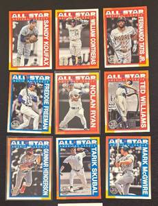 lot 442R image: B - Topps All-Star Baseball Cards - 9 Card Lot - National League & American League
