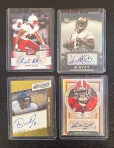 lot 450R image: B - 4-Card NFL Rookie Autograph Card Lot - Rudie Cole, Burton, Donte Moncrief and Mack Wilson