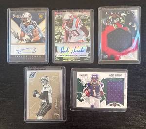 lot 454R image: B - NFL Football Card Lot - Mixed Rookie Cards, Autographs & Patch Inserts