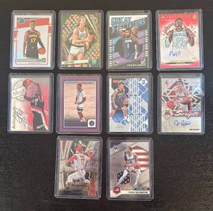 lot 458R image: B - Basketball Card Lot - 1o Cards Onyeka Okongwu RC, Zion Williamson, Larry Bird, Anthony Edwards and More