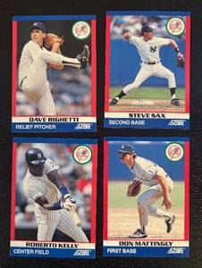 lot 460R image: B - Score Super Star Yankees Baseball Cards - Lot of 4