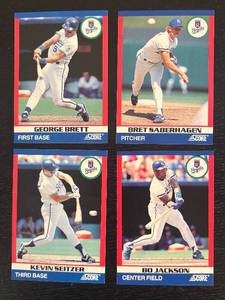 lot 471R image: LC - Kansas City Royals Baseball Cards - George Brett, Bret Saberhagen, Kevin Seitzer, Bo Jackson