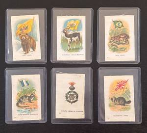 lot 475R image: LC - Antique Tobacco Silks - Lot of 6 Vintage Silk Cards