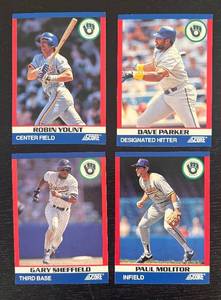 lot 482R image: LC - Milwaukee Brewers Score Baseball Cards - Yount, Parker, Molitor, Sheffield and More