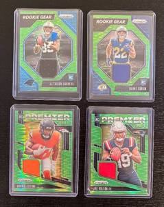 lot 541R image: LC - Panini Prizm Rookie Gear & Premier Jerseys RC 4-Card Lot Sanders, Corum, Estime and Milton III