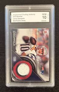lot 543R image: LC - Bowman 2015 Jimmy Garoppolo Rookie Jersey Card - PGA Gem Mint 10