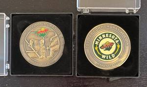 lot 586R image: LC - Minnesota Wild Commemorative CoinToken Set - 2 Coins (2008-09, 2011-12)