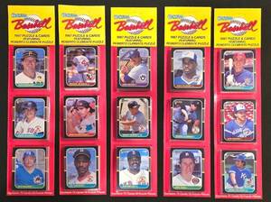 lot 18K image: B - Donruss Baseball 1987 Blister Pack  Puzzle & Cards Featuring Roberto Clemente - 15 Cards (5 Sets of 3)
