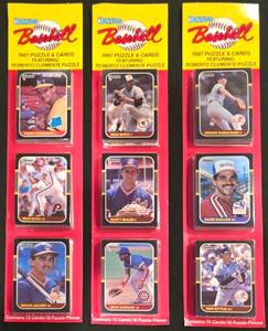 lot 301K image: BR1 - Donruss 1987 Baseball Puzzle & Cards - 3 Sets of 3 Cards (9 Total)