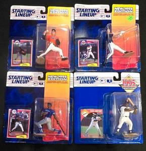 lot 316K image: BR1 - Starting Lineup Baseball Figures - 4-Figure Lot - 1994-1995 Editions