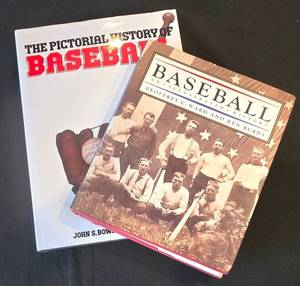 lot 389K image: BR1 - Baseball History 2-Book Set The Pictorial History of Baseball & Baseball An Illustrated History