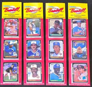 lot 410K image: BR1 - Donruss Baseball 1987 Puzzle & Cards - 4 Sets (75 CardsSet, 18 Puzzle Pieces)