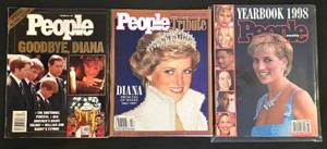 lot 419K image: BR1 - People Magazine Diana Collector Pack - Goodbye, Diana Diana Tribute Yearbook 1998 (Lot of 3)