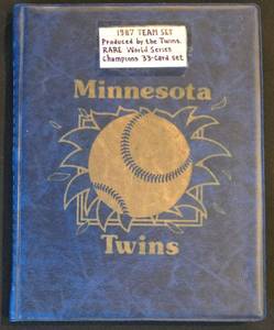 lot 502K image: BR1 - Minnesota Twins 1987 World Champions Team Set - 33 Cards Binder