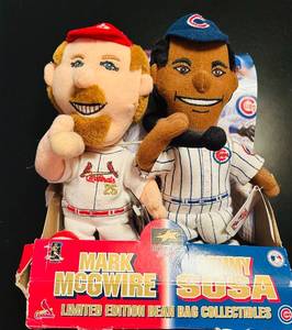 lot 42C image: B - Mark McGwire and Sammy Sosa Limited Edition Bean Bag Collectible Dolls