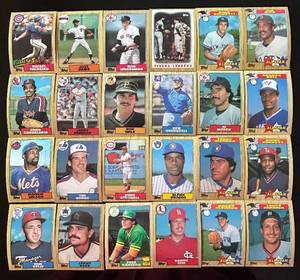 lot 44C image: B - Set of 21 1987 Topps Baseball Cards Assorted Players and All-Stars