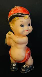 lot 58CC image: B - Adorable Vintage Baseball Player Figurine with Red Cap