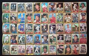 lot 102C image: B - Collection of 80 Vintage Topps Baseball Cards 1980s MLB Players