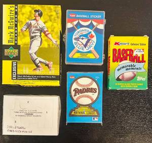 lot 119C image: B - Collection of Vintage Baseball Cards, Stickers, and Puzzle Pieces