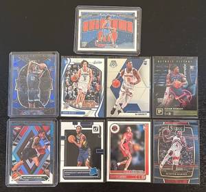 lot 120C image: B - Collection of 9 NBA Basketball Rookie and Star Trading Cards in Sleeves