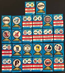 lot 183C image: B - Collection of 36 Vintage Fleer Major League Baseball Logo Stickers