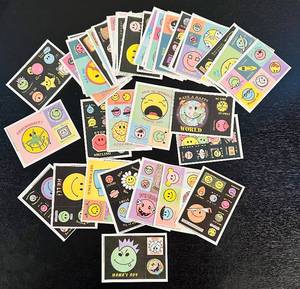 lot 195C image: B - Lot of Vintage 1980s Topps Wacky Smiley Face Stickers