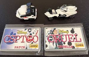lot 198C image: B - 2002 Disney 101 Dalmatians Die-Cast Cars Patch & Cruella with Collector Cards