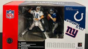 lot 271C image: HC - McFarlane Toys NFL Legends Peyton & Eli Manning Action Figures 2-Pack