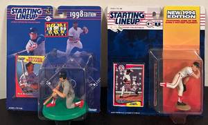 lot 274C image: HC - Starting Lineup 1998 Mark McGwire and 1994 Roger Clemens Figures with Cards