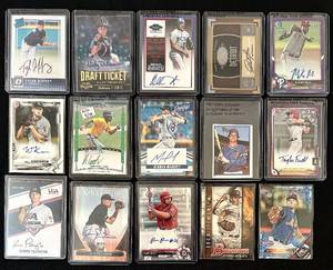 lot 524C image: HC - Autographed Baseball Card Lot (Lot of 16) - Draft Ticket & USA Baseball Inserts