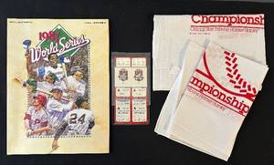 lot 530C image: HC - Minnesota Twins 1987 World Series Memorabilia Lot - Program, Hanky, Posters, Tickets