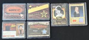 lot 532C image: HC - Mantle #7 Leather Nametag Card - 6-Card Hollywood Memorabilia Lot (Mickey Mantle)