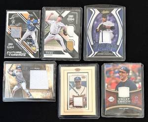 lot 538C image: HC - Panini Baseball Card Lot - Mitchell Future Threads, Webb Elite Extra Edition, Senzatela Established, Urias Panini Prime, Jones Jersey Patch, Teixeira Sweet Swatch
