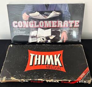 lot 564C image: HC - Conglomerate Board Game (1986)  THIMK Think Board Game - Vintage 2-Game Lot
