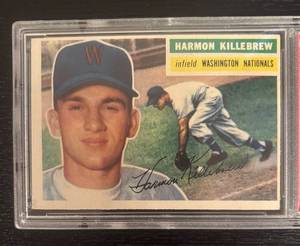 B - 1956 Topps Harmon Killebrew #164 PSA 8 (OC) Baseball Card