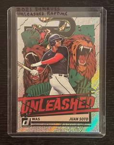 lot 22R image: B - 2021 Donruss Unleashed Rapture Juan Soto Baseball Card UNL14