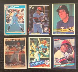 lot 61R image: B - Collection of 6 Kent Hrbek Minnesota Twins Baseball Cards